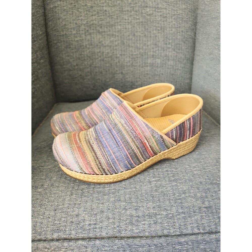 Dansko Jute Pro Fabric Striped Slip-on Clog Shoes Size 37 US 6.5 - Picture 2 of 7